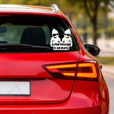 Стикер за кола - "Близнаци в колата"! 🚗👶👶