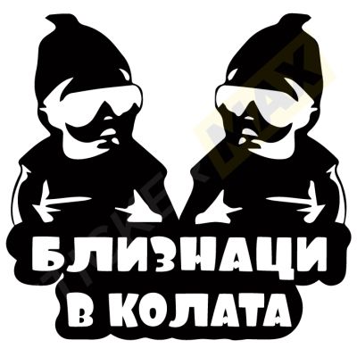 Стикер за кола - "Близнаци в колата"! 🚗👶👶