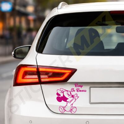 Стикер за кола "Бебе на борда" Мини Маус! 🎀🚗