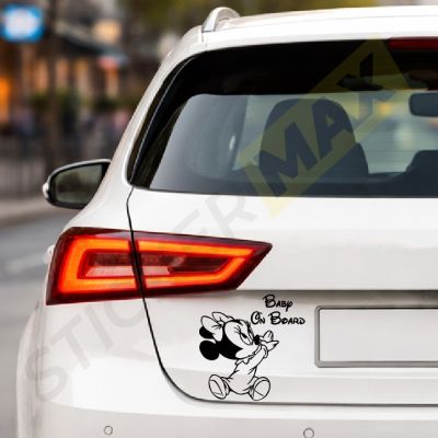 Стикер за кола "Бебе на борда" Мини Маус! 🎀🚗