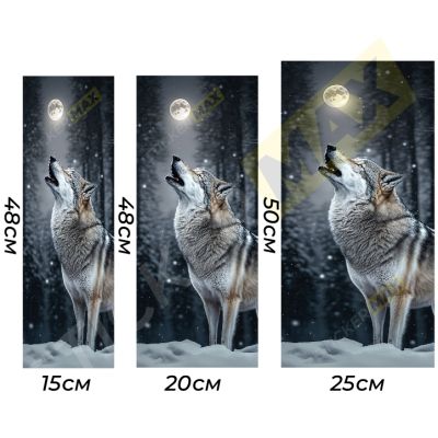 Авто Стикери  за колонки - Вълк под Луна! 🐺🌕